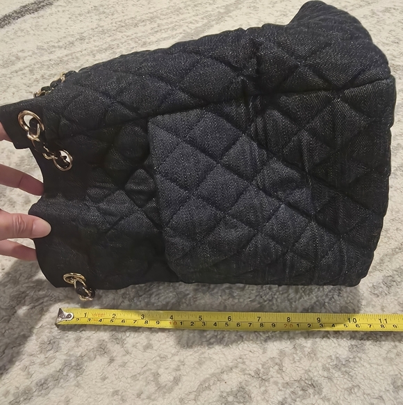 Denim Blue Quilted Shoulder Bag - Picture 5 of 7
